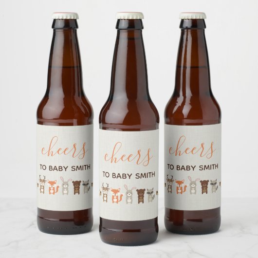 Étiquette Pour Bouteilles De Bière Baby shower des bois (Bouteilles)