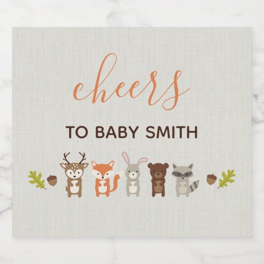 Étiquette Pour Bouteilles De Bière Baby shower des bois (Étiquettes simples)