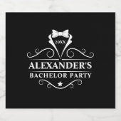 Étiquette Pour Bouteilles De Bière Bachelor Party Tuxedo Cravate noir (Étiquettes simples)