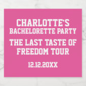 Étiquette Pour Bouteilles De Bière Bachelorette personnalisée Dernier goût de liberté (Étiquettes simples)