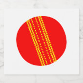 Étiquette Pour Bouteilles De Bière Balle de cricket rouge (Étiquettes simples)