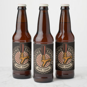 Étiquette Pour Bouteilles De Bière Bar à bière artisanale personnalisé NOM Brasserie 