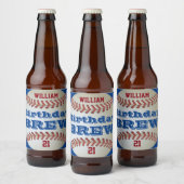 Étiquette Pour Bouteilles De Bière Baseball Birthday Brew (Bouteilles)