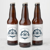 Étiquette Pour Bouteilles De Bière Bateau de croisière sur mesure Navy Blue Nautical  (Bouteilles)