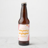 Étiquette Pour Bouteilles De Bière Bazed & Engagé rose & orange (Devant)