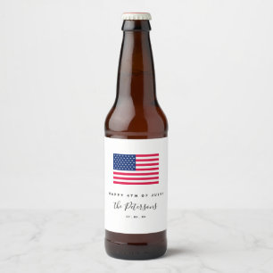 Étiquette Pour Bouteilles De Bière BBQ 4 juillet