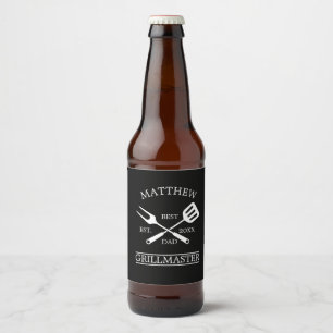Étiquette Pour Bouteilles De Bière BBQ Grill Master Personnalisé Meilleur papa Père