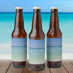 Étiquette Pour Bouteilles De Bière Beau Mariage de photographie de plage personnalisa