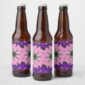 Étiquette Pour Bouteilles De Bière Beau motif de teinte violet rose bébé monogramme (Bouteilles)