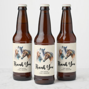 Étiquette Pour Bouteilles De Bière Beaux Chevaux Western Boho Party Merci