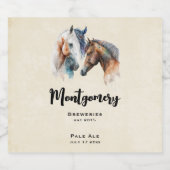 Étiquette Pour Bouteilles De Bière Beaux Chevaux Western Boho Style Beer Making (Étiquettes simples)