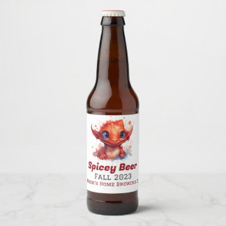 Étiquette Pour Bouteilles De Bière Bébé Dragon Rouge Accueil Brasserie Bière