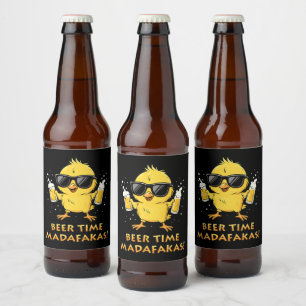 Étiquette Pour Bouteilles De Bière Beer Time Madafakas Drôle Mème Duck Goose Retro