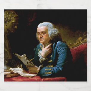 Étiquette Pour Bouteilles De Bière Benjamin Franklin, Fondateur Inventeur Scientifiqu
