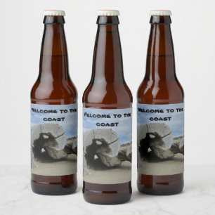 Étiquette Pour Bouteilles De Bière Bienvenue sur la côte Bois d'eau - Pacifique Photo