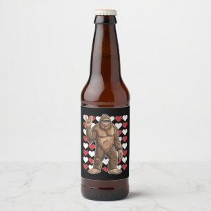 Étiquette Pour Bouteilles De Bière Bigfoot Valentines Jour Coeurs Drôle Sasquatch Amo