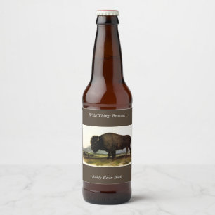 Étiquette Pour Bouteilles De Bière Bison américain, ou bison (bison) - Audubon