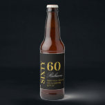 Étiquette Pour Bouteilles De Bière Black & Gold Script 60th Birthday Cocktail Party<br><div class="desc">Custom Elegant Black and Gold 60 Anniversaire Cocktail Party Bière bouteille Étiquettes</div>