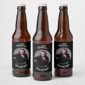 Étiquette Pour Bouteilles De Bière Black white fête d'anniversaire (Bouteilles)