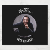 Étiquette Pour Bouteilles De Bière Black white fête d'anniversaire (Étiquettes simples)