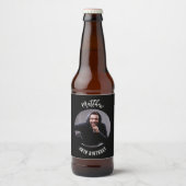 Étiquette Pour Bouteilles De Bière Black white fête d'anniversaire (Devant)