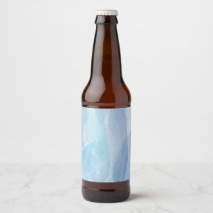 Étiquette Pour Bouteilles De Bière Bleu, abstrait, cool couleur de l'eau brosse art