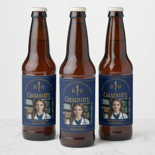 Étiquette Pour Bouteilles De Bière Bleu bleu Ostéopathie Médicale de l'école