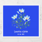Étiquette Pour Bouteilles De Bière Bleu Crocus Mariage Lâtes de bière (Étiquettes simples)
