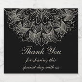Étiquette Pour Bouteilles De Bière Boho Chic Thank You Mandala Indian Black Wedding (Étiquettes simples)