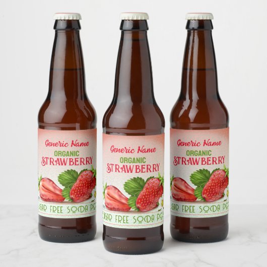 Étiquette Pour Bouteilles De Bière Boisson aux fruits de fraise (Bouteilles)