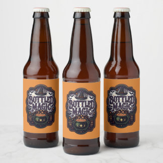 Étiquette Pour Bouteilles De Bière Boisson ensorcelée classique Halloween Magic en bo