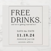 Étiquette Pour Bouteilles De Bière Boissons gratuites Enregistrer la date (Étiquettes simples)