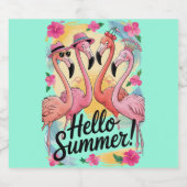 Étiquette Pour Bouteilles De Bière Bonjour été mignonne Flamant rose plage vacances T (Étiquettes simples)