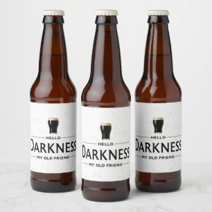 Étiquette Pour Bouteilles De Bière Bonjour obscurité, mon vieil ami, drôle de St Patr