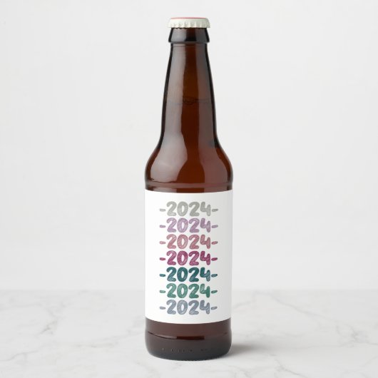 Étiquette Pour Bouteilles De Bière Bonne année 2024 (Devant)