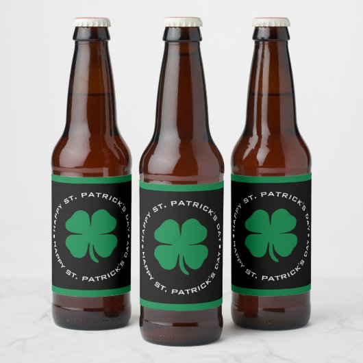 Étiquette Pour Bouteilles De Bière Bonne St. Patrick's Day Shamrock Lucky Charm (Bouteilles)