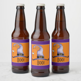 Étiquette Pour Bouteilles De Bière Boo ! Casquette de sorcières