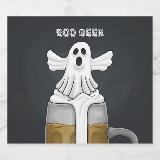 Étiquette Pour Bouteilles De Bière Boo Ghost (Étiquettes simples)