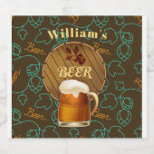 Étiquette Pour Bouteilles De Bière Boucles personnalisées (Étiquettes simples)