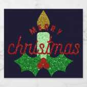Étiquette Pour Bouteilles De Bière Bougie de Noël parties scintillant (Étiquettes simples)