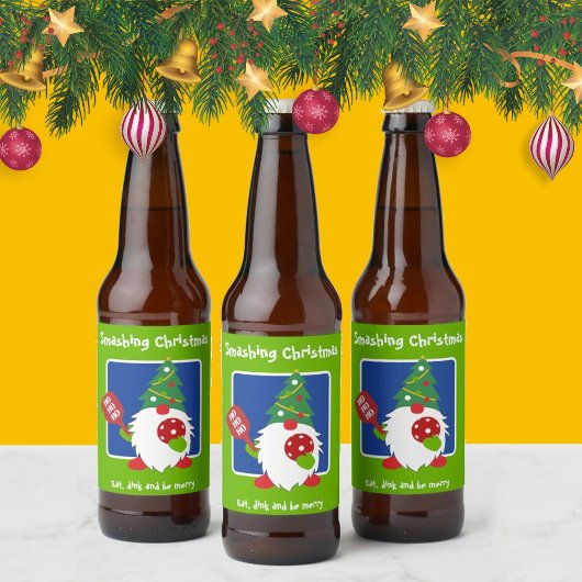Étiquette Pour Bouteilles De Bière Boule de Noël 🎅 personnalisable