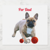 Étiquette Pour Bouteilles De Bière Bouledogue français Fête des Pères (Étiquettes simples)