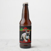 Étiquette Pour Bouteilles De Bière Bouledogues français fête de Noël (Devant)