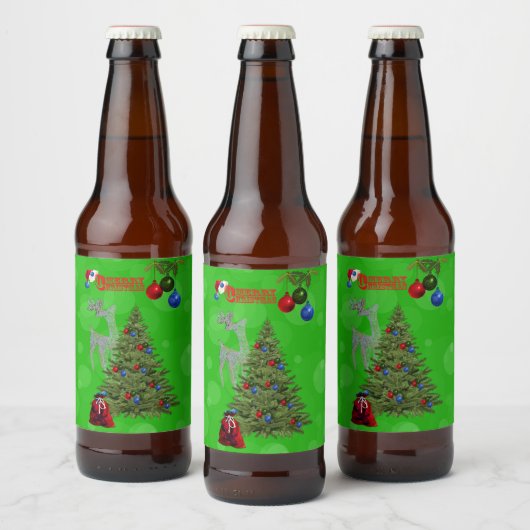 Étiquette Pour Bouteilles De Bière Boules de pelouse sapin de Noël, Étiquette de bout (Bouteilles)