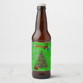 Étiquette Pour Bouteilles De Bière Boules de pelouse sapin de Noël, Étiquette de bout (Devant)