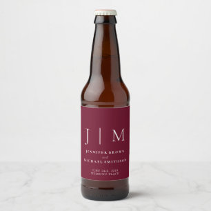 Étiquette Pour Bouteilles De Bière Bourgogne Blanc Simple Minimaliste Boire Mariage