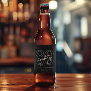 Étiquette Pour Bouteilles De Bière Bouteille de bière pour la fête du 80e anniversair