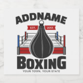Étiquette Pour Bouteilles De Bière Boxe Anneau AJOUTER NOM Boxer Gym Speed Sac (Étiquettes simples)