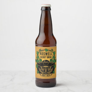 Étiquette Pour Bouteilles De Bière Brassin Secret de Roswell Craft UFO