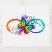 Étiquette Pour Bouteilles De Bière Bright infinity with rainbow butterfly (Étiquettes simples)